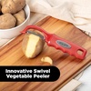 image:imageZulay Kitchen Premium Vegetable Peeler for Kitchen  Swivel Peeler with Razor Sharp Stainless Steel Blades amp Strong Ergonomic Handle  Dishwasher Safe Easy To Use with Blemish Remover  BlackRed