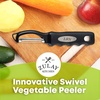 image:imageZulay Kitchen Premium Vegetable Peeler for Kitchen  Swivel Peeler with Razor Sharp Stainless Steel Blades amp Strong Ergonomic Handle  Dishwasher Safe Easy To Use with Blemish Remover  BlackJet Black