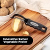 image:imageZulay Kitchen Premium Vegetable Peeler for Kitchen  Swivel Peeler with Razor Sharp Stainless Steel Blades amp Strong Ergonomic Handle  Dishwasher Safe Easy To Use with Blemish Remover  BlackBlackSilver