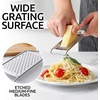 image:imageZulay Kitchen Professional Cheese Grater Stainless Steel  Durable RustProof Metal Lemon Zester Grater With Handle  Flat Handheld Shredder for Parmesan Chocolate Spices And More  OrangeGray