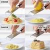 image:imageZulay Kitchen Professional Cheese Grater Stainless Steel  Durable RustProof Metal Lemon Zester Grater With Handle  Flat Handheld Shredder for Parmesan Chocolate Spices And More  OrangeBlack
