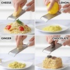 image:imageZulay Kitchen Professional Cheese Grater Stainless Steel  Durable RustProof Metal Lemon Zester Grater With Handle  Flat Handheld Shredder for Parmesan Chocolate Spices And More  OrangeWhite