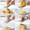 image:imageZulay Kitchen Professional Cheese Grater Stainless Steel  Durable RustProof Metal Lemon Zester Grater With Handle  Flat Handheld Shredder for Parmesan Chocolate Spices And More  OrangeGray