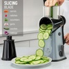 image:imageZulay Kitchen Rotary Cheese Grater 5 Blade Cheese Shredder  Manual Hand Crank Cheese Grater With Reinforced Suction amp 5 Interchangeable Drums  Easy to Use Vegetable Chopper Round Mandoline SlicerGray and Black