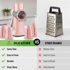 image:imageZulay Kitchen Rotary Cheese Grater 5 Blade Cheese Shredder  Manual Hand Crank Cheese Grater With Reinforced Suction amp 5 Interchangeable Drums  Easy to Use Vegetable Chopper Round Mandoline SlicerPeach  White