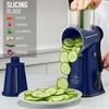 image:imageZulay Kitchen Rotary Cheese Grater 5 Blade Cheese Shredder  Manual Hand Crank Cheese Grater With Reinforced Suction amp 5 Interchangeable Drums  Easy to Use Vegetable Chopper Round Mandoline SlicerSapphire