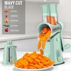 image:imageZulay Kitchen Rotary Cheese Grater 5 Blade Cheese Shredder  Manual Hand Crank Cheese Grater With Reinforced Suction amp 5 Interchangeable Drums  Easy to Use Vegetable Chopper Round Mandoline SlicerSeafoam