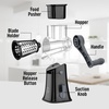 image:imageZulay Kitchen Rotary Cheese Grater 5 Blade Cheese Shredder  Manual Hand Crank Cheese Grater With Reinforced Suction amp 5 Interchangeable Drums  Easy to Use Vegetable Chopper Round Mandoline SlicerBlack Gray