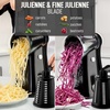 image:imageZulay Kitchen Rotary Cheese Grater 5 Blade Cheese Shredder  Manual Hand Crank Cheese Grater With Reinforced Suction amp 5 Interchangeable Drums  Easy to Use Vegetable Chopper Round Mandoline SlicerBlack