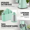 image:imageZulay Kitchen Rotary Cheese Grater 5 Blade Cheese Shredder  Manual Hand Crank Cheese Grater With Reinforced Suction amp 5 Interchangeable Drums  Easy to Use Vegetable Chopper Round Mandoline SlicerSeafoam