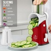 image:imageZulay Kitchen Rotary Cheese Grater 5 Blade Cheese Shredder  Manual Hand Crank Cheese Grater With Reinforced Suction amp 5 Interchangeable Drums  Easy to Use Vegetable Chopper Round Mandoline SlicerWhite and Red