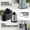 image:imageZulay Kitchen Rotary Cheese Grater 5 Blade Cheese Shredder  Manual Hand Crank Cheese Grater With Reinforced Suction amp 5 Interchangeable Drums  Easy to Use Vegetable Chopper Round Mandoline SlicerGray and Black