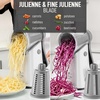 image:imageZulay Kitchen Rotary Cheese Grater 5 Blade Cheese Shredder  Manual Hand Crank Cheese Grater With Reinforced Suction amp 5 Interchangeable Drums  Easy to Use Vegetable Chopper Round Mandoline SlicerGray and White