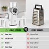 image:imageZulay Kitchen Rotary Cheese Grater 5 Blade Cheese Shredder  Manual Hand Crank Cheese Grater With Reinforced Suction amp 5 Interchangeable Drums  Easy to Use Vegetable Chopper Round Mandoline SlicerWhite