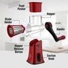 image:imageZulay Kitchen Rotary Cheese Grater 5 Blade Cheese Shredder  Manual Hand Crank Cheese Grater With Reinforced Suction amp 5 Interchangeable Drums  Easy to Use Vegetable Chopper Round Mandoline SlicerMaroon
