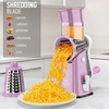image:imageZulay Kitchen Rotary Cheese Grater 5 Blade Cheese Shredder  Manual Hand Crank Cheese Grater With Reinforced Suction amp 5 Interchangeable Drums  Easy to Use Vegetable Chopper Round Mandoline SlicerPink and White