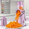 image:imageZulay Kitchen Rotary Cheese Grater 5 Blade Cheese Shredder  Manual Hand Crank Cheese Grater With Reinforced Suction amp 5 Interchangeable Drums  Easy to Use Vegetable Chopper Round Mandoline SlicerPink and White