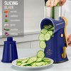 image:imageZulay Kitchen Rotary Cheese Grater 5 Blade Cheese Shredder  Manual Hand Crank Cheese Grater With Reinforced Suction amp 5 Interchangeable Drums  Easy to Use Vegetable Chopper Round Mandoline SlicerBlue and Gold