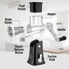 image:imageZulay Kitchen Rotary Cheese Grater 5 Blade Cheese Shredder  Manual Hand Crank Cheese Grater With Reinforced Suction amp 5 Interchangeable Drums  Easy to Use Vegetable Chopper Round Mandoline SlicerWhiteBlack