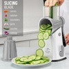 image:imageZulay Kitchen Rotary Cheese Grater 5 Blade Cheese Shredder  Manual Hand Crank Cheese Grater With Reinforced Suction amp 5 Interchangeable Drums  Easy to Use Vegetable Chopper Round Mandoline SlicerGray and White