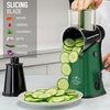 image:imageZulay Kitchen Rotary Cheese Grater 5 Blade Cheese Shredder  Manual Hand Crank Cheese Grater With Reinforced Suction amp 5 Interchangeable Drums  Easy to Use Vegetable Chopper Round Mandoline SlicerBlack and Green