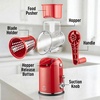 image:imageZulay Kitchen Rotary Cheese Grater 5 Blade Cheese Shredder  Manual Hand Crank Cheese Grater With Reinforced Suction amp 5 Interchangeable Drums  Easy to Use Vegetable Chopper Round Mandoline SlicerClassic  Red