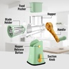 image:imageZulay Kitchen Rotary Cheese Grater 5 Blade Cheese Shredder  Manual Hand Crank Cheese Grater With Reinforced Suction amp 5 Interchangeable Drums  Easy to Use Vegetable Chopper Round Mandoline SlicerSea Foam  Gold