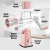 image:imageZulay Kitchen Rotary Cheese Grater 5 Blade Cheese Shredder  Manual Hand Crank Cheese Grater With Reinforced Suction amp 5 Interchangeable Drums  Easy to Use Vegetable Chopper Round Mandoline SlicerPeach  White