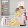 image:imageZulay Kitchen Rotary Cheese Grater 5 Blade Cheese Shredder  Manual Hand Crank Cheese Grater With Reinforced Suction amp 5 Interchangeable Drums  Easy to Use Vegetable Chopper Round Mandoline SlicerClassic  Pink