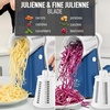 image:imageZulay Kitchen Rotary Cheese Grater 5 Blade Cheese Shredder  Manual Hand Crank Cheese Grater With Reinforced Suction amp 5 Interchangeable Drums  Easy to Use Vegetable Chopper Round Mandoline SlicerWhite and Blue
