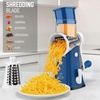 image:imageZulay Kitchen Rotary Cheese Grater 5 Blade Cheese Shredder  Manual Hand Crank Cheese Grater With Reinforced Suction amp 5 Interchangeable Drums  Easy to Use Vegetable Chopper Round Mandoline SlicerWhite and Blue