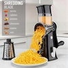 image:imageZulay Kitchen Rotary Cheese Grater 5 Blade Cheese Shredder  Manual Hand Crank Cheese Grater With Reinforced Suction amp 5 Interchangeable Drums  Easy to Use Vegetable Chopper Round Mandoline SlicerBlack