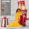 image:imageZulay Kitchen Rotary Cheese Grater 5 Blade Cheese Shredder  Manual Hand Crank Cheese Grater With Reinforced Suction amp 5 Interchangeable Drums  Easy to Use Vegetable Chopper Round Mandoline SlicerClassic  Red