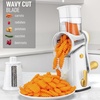 image:imageZulay Kitchen Rotary Cheese Grater 5 Blade Cheese Shredder  Manual Hand Crank Cheese Grater With Reinforced Suction amp 5 Interchangeable Drums  Easy to Use Vegetable Chopper Round Mandoline SlicerWhite  Gold