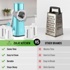 image:imageZulay Kitchen Rotary Cheese Grater 5 Blade Cheese Shredder  Manual Hand Crank Cheese Grater With Reinforced Suction amp 5 Interchangeable Drums  Easy to Use Vegetable Chopper Round Mandoline SlicerWhite and Light Blue