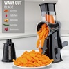 image:imageZulay Kitchen Rotary Cheese Grater 5 Blade Cheese Shredder  Manual Hand Crank Cheese Grater With Reinforced Suction amp 5 Interchangeable Drums  Easy to Use Vegetable Chopper Round Mandoline SlicerBlack Gray