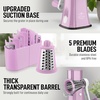 image:imageZulay Kitchen Rotary Cheese Grater 5 Blade Cheese Shredder  Manual Hand Crank Cheese Grater With Reinforced Suction amp 5 Interchangeable Drums  Easy to Use Vegetable Chopper Round Mandoline SlicerPink and White