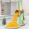 image:imageZulay Kitchen Rotary Cheese Grater 5 Blade Cheese Shredder  Manual Hand Crank Cheese Grater With Reinforced Suction amp 5 Interchangeable Drums  Easy to Use Vegetable Chopper Round Mandoline SlicerSea Foam  Gold