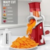 image:imageZulay Kitchen Rotary Cheese Grater 5 Blade Cheese Shredder  Manual Hand Crank Cheese Grater With Reinforced Suction amp 5 Interchangeable Drums  Easy to Use Vegetable Chopper Round Mandoline SlicerWhite and Red