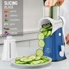 image:imageZulay Kitchen Rotary Cheese Grater 5 Blade Cheese Shredder  Manual Hand Crank Cheese Grater With Reinforced Suction amp 5 Interchangeable Drums  Easy to Use Vegetable Chopper Round Mandoline SlicerWhite and Blue
