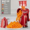 image:imageZulay Kitchen Rotary Cheese Grater 5 Blade Cheese Shredder  Manual Hand Crank Cheese Grater With Reinforced Suction amp 5 Interchangeable Drums  Easy to Use Vegetable Chopper Round Mandoline SlicerClassic  Red