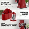 image:imageZulay Kitchen Rotary Cheese Grater 5 Blade Cheese Shredder  Manual Hand Crank Cheese Grater With Reinforced Suction amp 5 Interchangeable Drums  Easy to Use Vegetable Chopper Round Mandoline SlicerMaroon