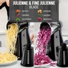 image:imageZulay Kitchen Rotary Cheese Grater 5 Blade Cheese Shredder  Manual Hand Crank Cheese Grater With Reinforced Suction amp 5 Interchangeable Drums  Easy to Use Vegetable Chopper Round Mandoline SlicerBlack Gray