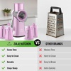 image:imageZulay Kitchen Rotary Cheese Grater 5 Blade Cheese Shredder  Manual Hand Crank Cheese Grater With Reinforced Suction amp 5 Interchangeable Drums  Easy to Use Vegetable Chopper Round Mandoline SlicerPink and White