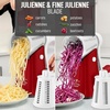 image:imageZulay Kitchen Rotary Cheese Grater 5 Blade Cheese Shredder  Manual Hand Crank Cheese Grater With Reinforced Suction amp 5 Interchangeable Drums  Easy to Use Vegetable Chopper Round Mandoline SlicerWhite and Red