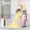 image:imageZulay Kitchen Rotary Cheese Grater 5 Blade Cheese Shredder  Manual Hand Crank Cheese Grater With Reinforced Suction amp 5 Interchangeable Drums  Easy to Use Vegetable Chopper Round Mandoline SlicerClassic  Pink