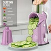 image:imageZulay Kitchen Rotary Cheese Grater 5 Blade Cheese Shredder  Manual Hand Crank Cheese Grater With Reinforced Suction amp 5 Interchangeable Drums  Easy to Use Vegetable Chopper Round Mandoline SlicerPink and White