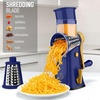 image:imageZulay Kitchen Rotary Cheese Grater 5 Blade Cheese Shredder  Manual Hand Crank Cheese Grater With Reinforced Suction amp 5 Interchangeable Drums  Easy to Use Vegetable Chopper Round Mandoline SlicerBlue and Gold
