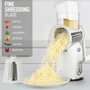 image:imageZulay Kitchen Rotary Cheese Grater 5 Blade Cheese Shredder  Manual Hand Crank Cheese Grater With Reinforced Suction amp 5 Interchangeable Drums  Easy to Use Vegetable Chopper Round Mandoline SlicerClassic  White