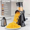 image:imageZulay Kitchen Rotary Cheese Grater 5 Blade Cheese Shredder  Manual Hand Crank Cheese Grater With Reinforced Suction amp 5 Interchangeable Drums  Easy to Use Vegetable Chopper Round Mandoline SlicerBlack Gray